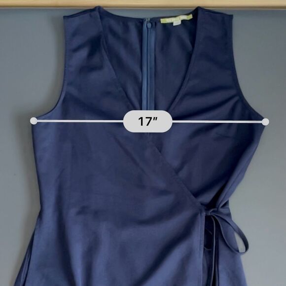 Gianni Bini Women Navy Wrap Brigitte Romper Jumpsuit Size M - Picture 8 of 12